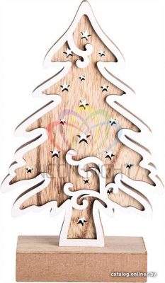 Деревянная фигурка с подсветкой Елочка 11,5-5-19 см