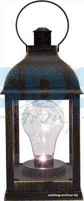 Декоративный фонарь с лампочкой, бронзовый корпус, размер 10.5х10.5х22,