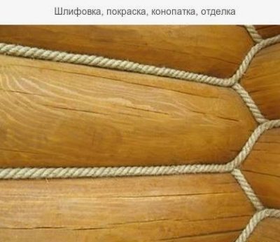 Шлифовка, покраска, конопатка, отделка срубов домов и бань