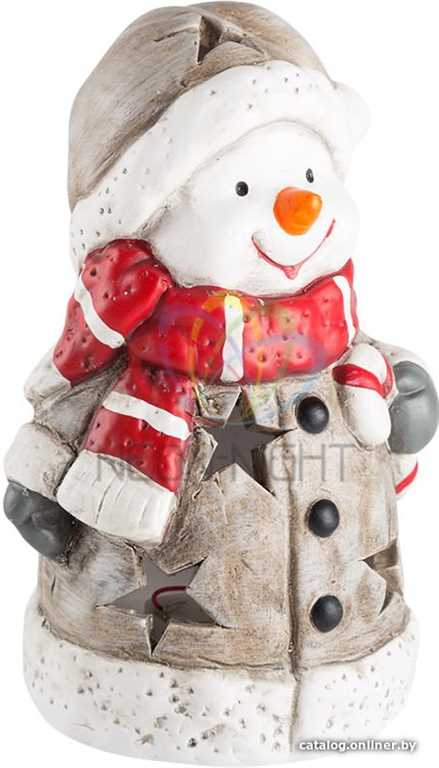 Керамическая фигурка Снеговичок в шарфе 7,5-6,5-12 см