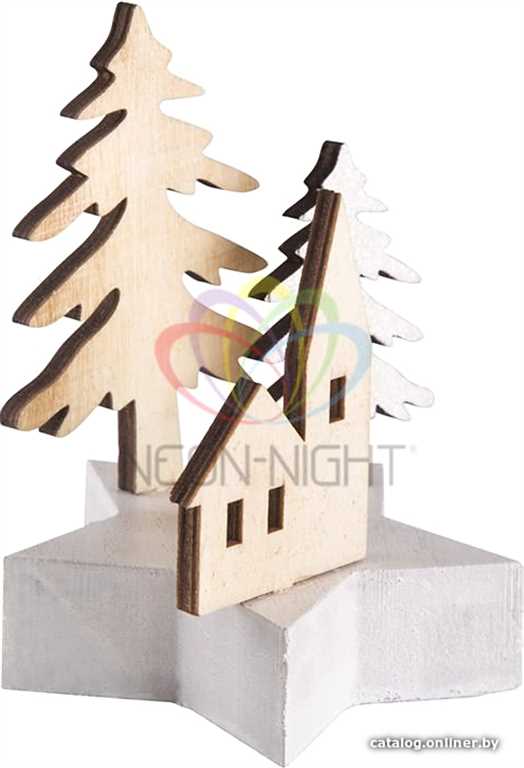 Деревянная фигурка с подсветкой Домик в лесу 9-8-10 см