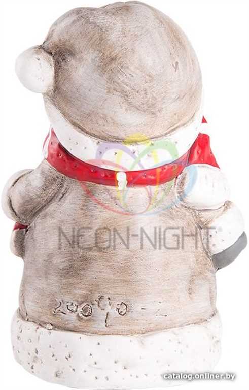 Керамическая фигурка Снеговичок в шарфе 7,5-6,5-12 см