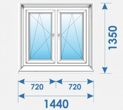 Окно Пвх 1440х1350 дешево профиль Brugmann-6
