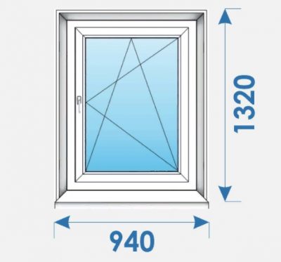 Окно Пвх 940х1320 дешево профиль Brugmann-8