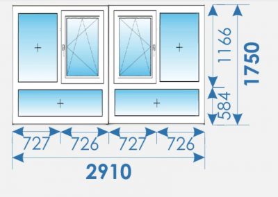 Окна Пвх 2910х1750 дешево профиль Rehau