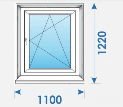 Окна Пвх 1100х1220 дешево профиль Rehau-4