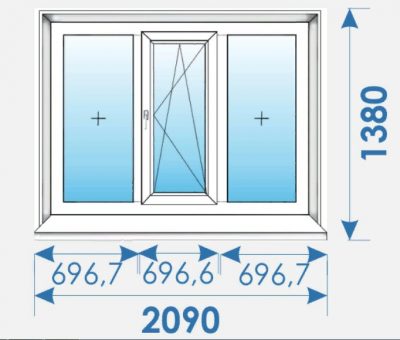 Новые Окна Пвх 2090х1380 дешево профиль Rehau-11