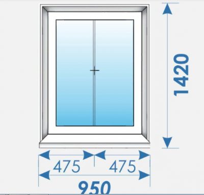 Окна Пвх 950х1420 дешево профиль Salamander № 7