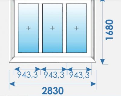 Окна Пвх 2830х1680 дешево профиль Salamander № 9