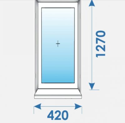 Окна Пвх 420х1270 дешево профиль Salamander № 12