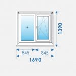 Окно Пвх 1690х1390 дешево профиль Salamander № 22