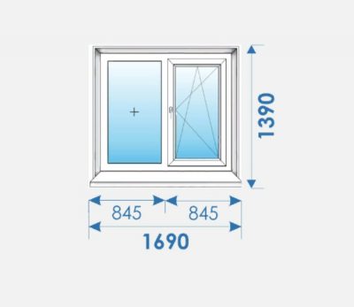 Окно Пвх 1690х1390 дешево профиль Salamander № 22