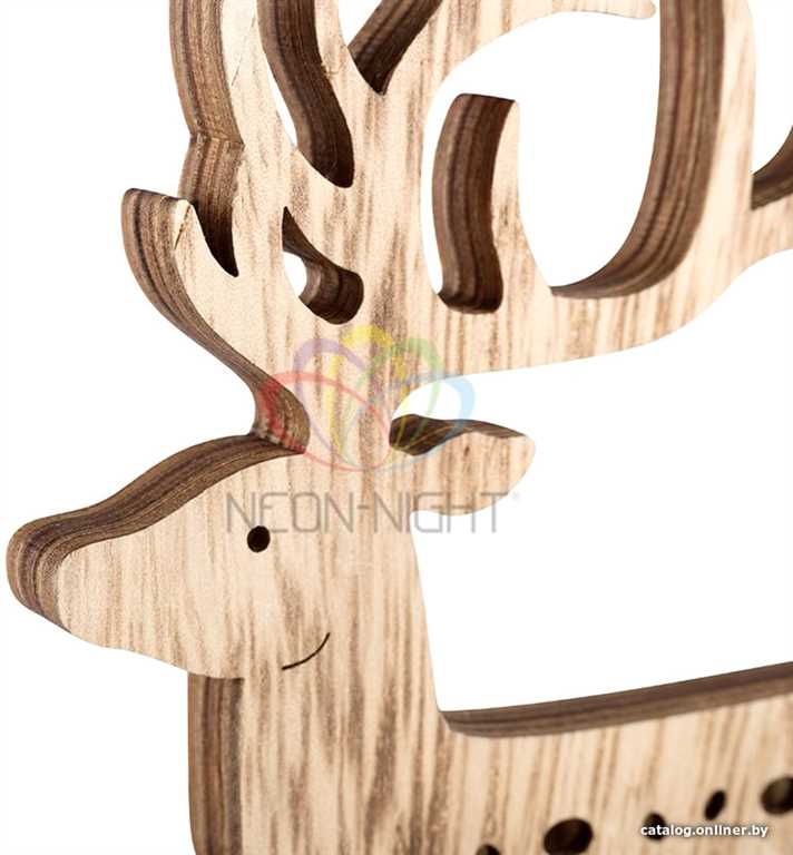 Деревянная фигурка с подсветкой Олень 14,5-5-19 см