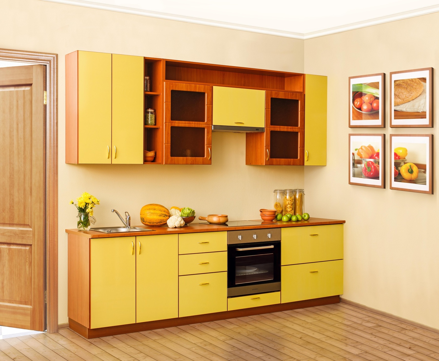 Купить желтую кухню. Кухня Тропикана трио. Желтый кухонный гарнитур. Кухня с желтыми фасадами. Кухонные гарнитуры желтого цвета.