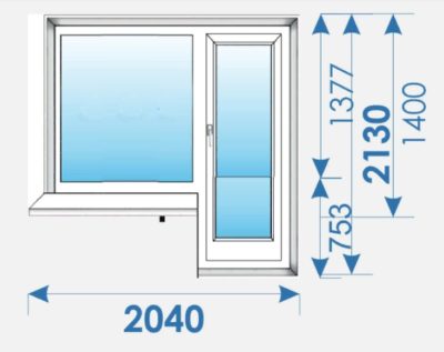 Балконный блок 2040х2130 Пвх профиль Brugmann дешево