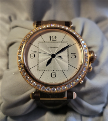 Продам часы Cartier Pasha De Cartier, 18k Rose Gold, Diamond Bezel, 42m